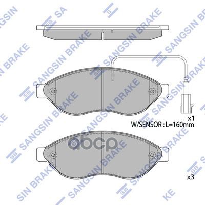 Колодки передние SANGSIN BRAKE SP1904